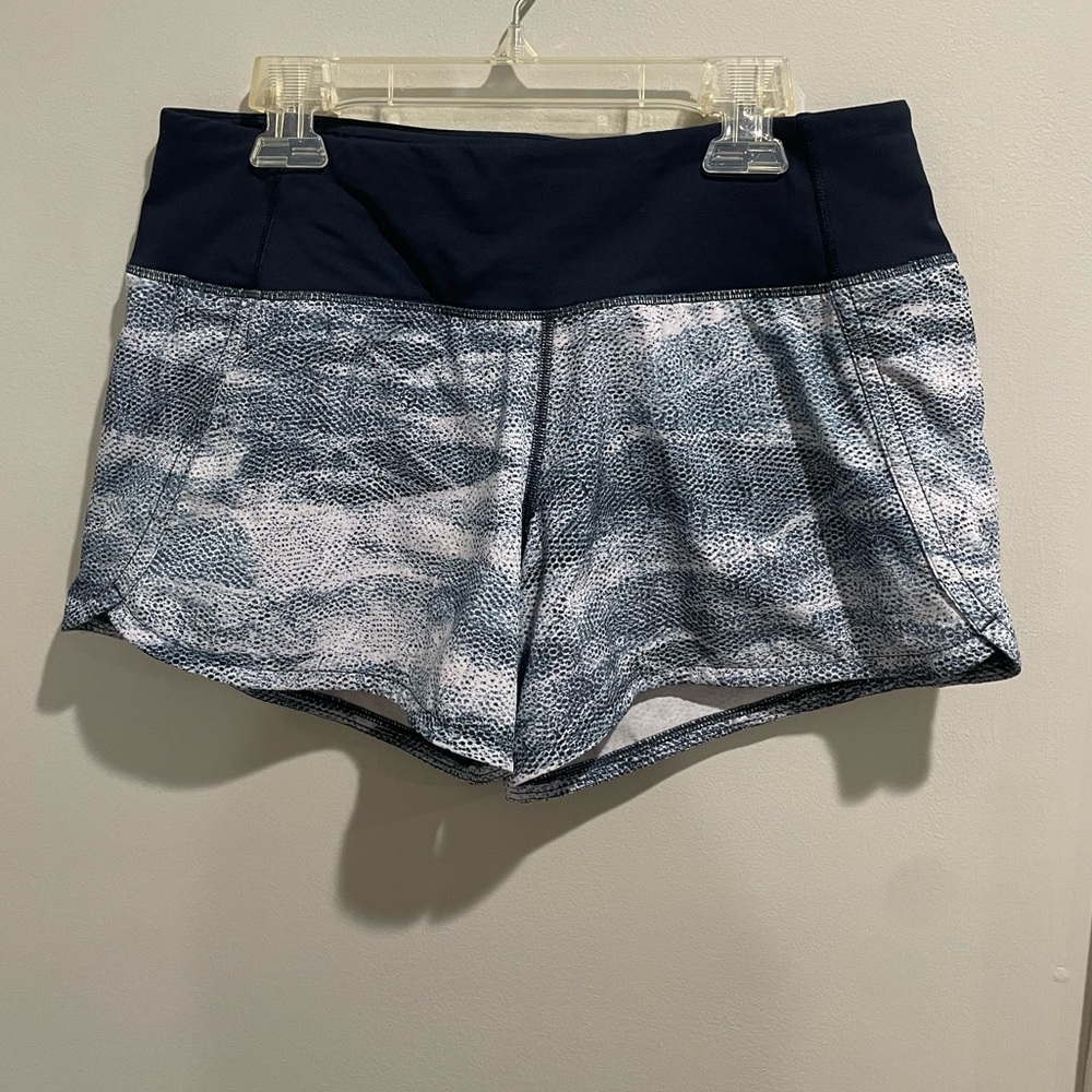 Lululemon Run Times Short II *4" Mesh Scape Multi/True Navy